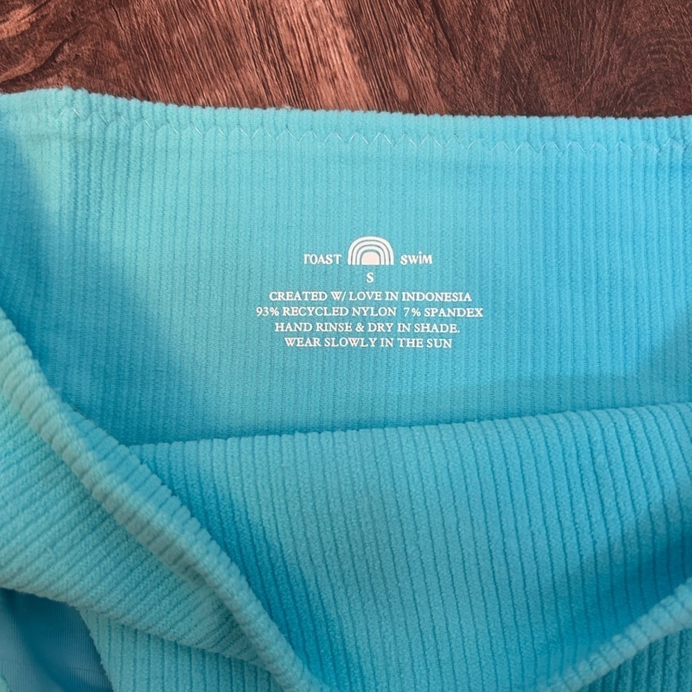 Toast Swim X Free People Signature Banded Waist Bikini Bottom Turquoise Rib S - Picture 3 of 7